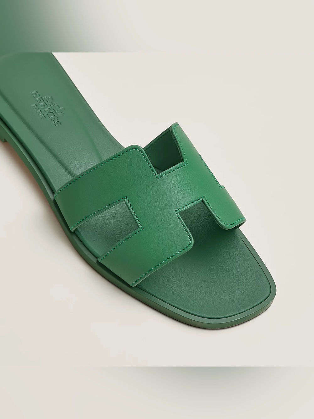 Hermes Oran Sandal Vert Jungle Size 39.5 - Picture 2 of 11
